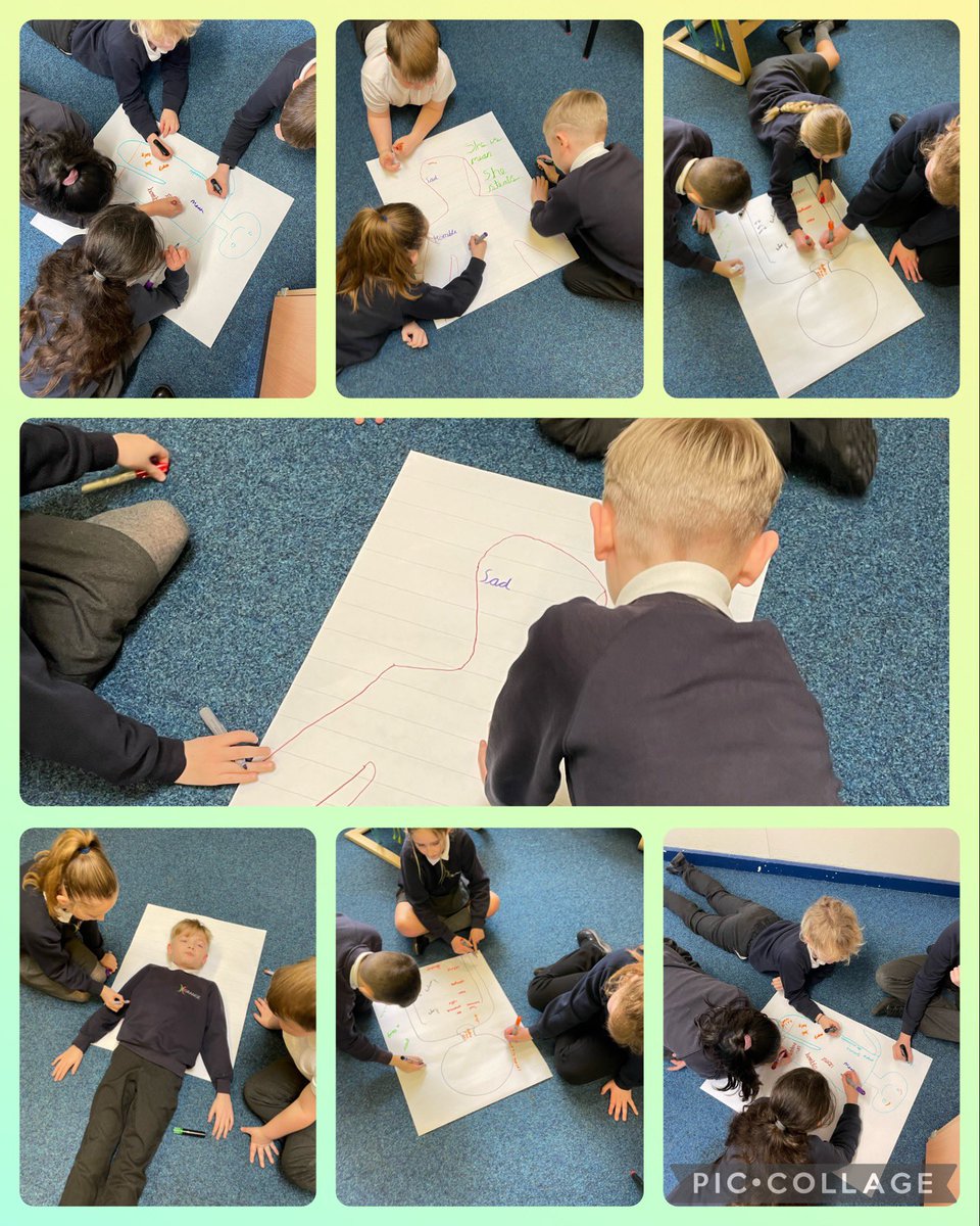 GrangeMissWard's tweet photo. Year 5 completed a ‘role on the wall’ activity today, where they thought about a character’s emotions and her actions. You had some great ideas, Year 5! @GrangeMrsMcG  @GrangeMissM #GrangeEnglish https://t.co/jTViPXfOiG