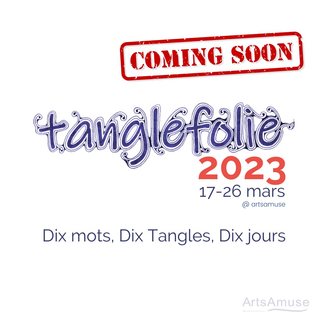 ArtsAmuseTangle's tweet photo. La troisième édition du premier défi francophone Tanglefolie 2023 arrive très bientôt. Soyez prêts, ça commence vendredi ! Inscrivez-vous à la liste d'attente pour être les premiers à être tenus au courant. lien dans la bio.

The third edition of the first French challenge Tangle https://t.co/sjVdsJLwzF