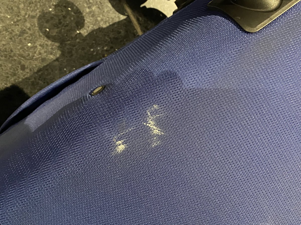 CJStevens421's tweet photo. @Delta I’ve owned these bags for less than three months…when I handed them off there zero damage. Now one is ripped and the other is marked up and the only solution was to file a claim or get a completely new bag?! Can’t you just pay to repair it? https://t.co/dGYvkSfLwV