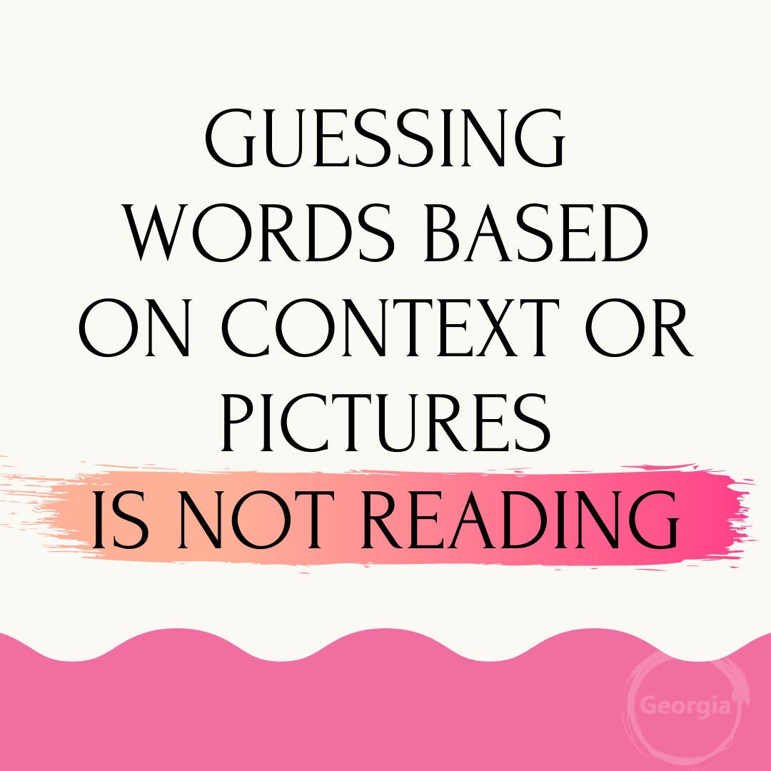 Guessing is not reading. 
Those of us that struggle with reading are never going to learn to read whilst we are ‘guessing’ what the word might be. We need programs based on the science of reading so that EVERY child can learn to read.
#guessingisnotreading #untileveryonecanread