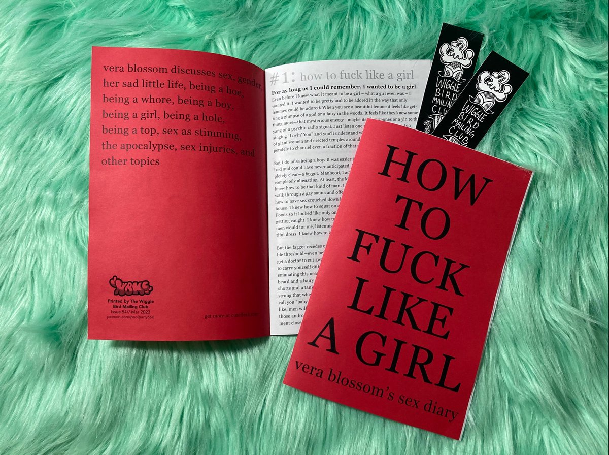 wbmc666's tweet photo. March's WBMC zine is HOW TO FUCK LIKE A GIRL: Vera Blossom's sex diary! Collected from Vera's ongoing sex-diary-newsletter found here: https://t.co/xVcV0kPckQ.

16 pgs of sex, gender, love, despair, the apocalypse, and TV. Don't miss it!
https://t.co/MfKJFE9xQE https://t.co/haN6LgeIEm