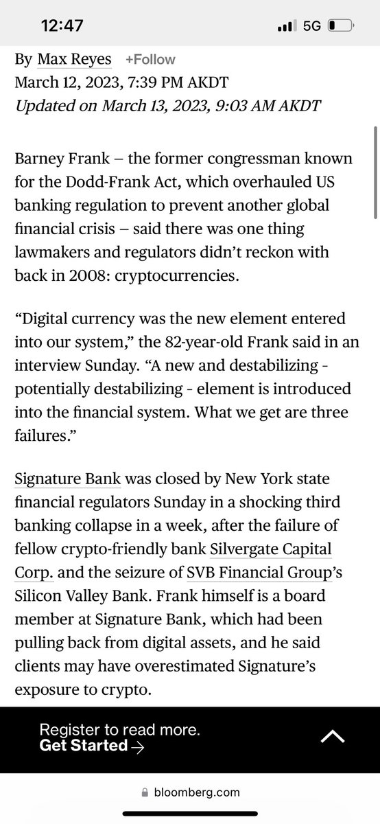 darthshot14's tweet photo. What Barney Frank said about Crypto a destabilizing element - https://t.co/CXbWowpDmH
