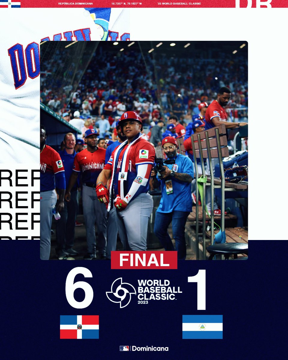 MLBDominicana's tweet photo. Una combinación de oportuna ofensiva y excelente pitcheo nos llevó a nuestra primera victoria. #WorldBaseballClassic https://t.co/Jt2oV15JBi