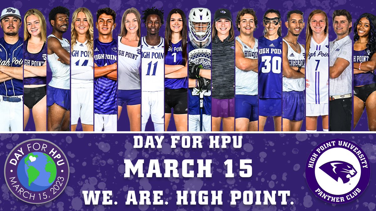 HighPointSports's tweet photo. Mark your calendars 🗓️

THIS Wednesday, March 15, HPU Athletics will participate in #DayForHPU! 

More info ➡️ https://t.co/MBMyLVRBL3 

#GoHPU https://t.co/E302k4PesJ