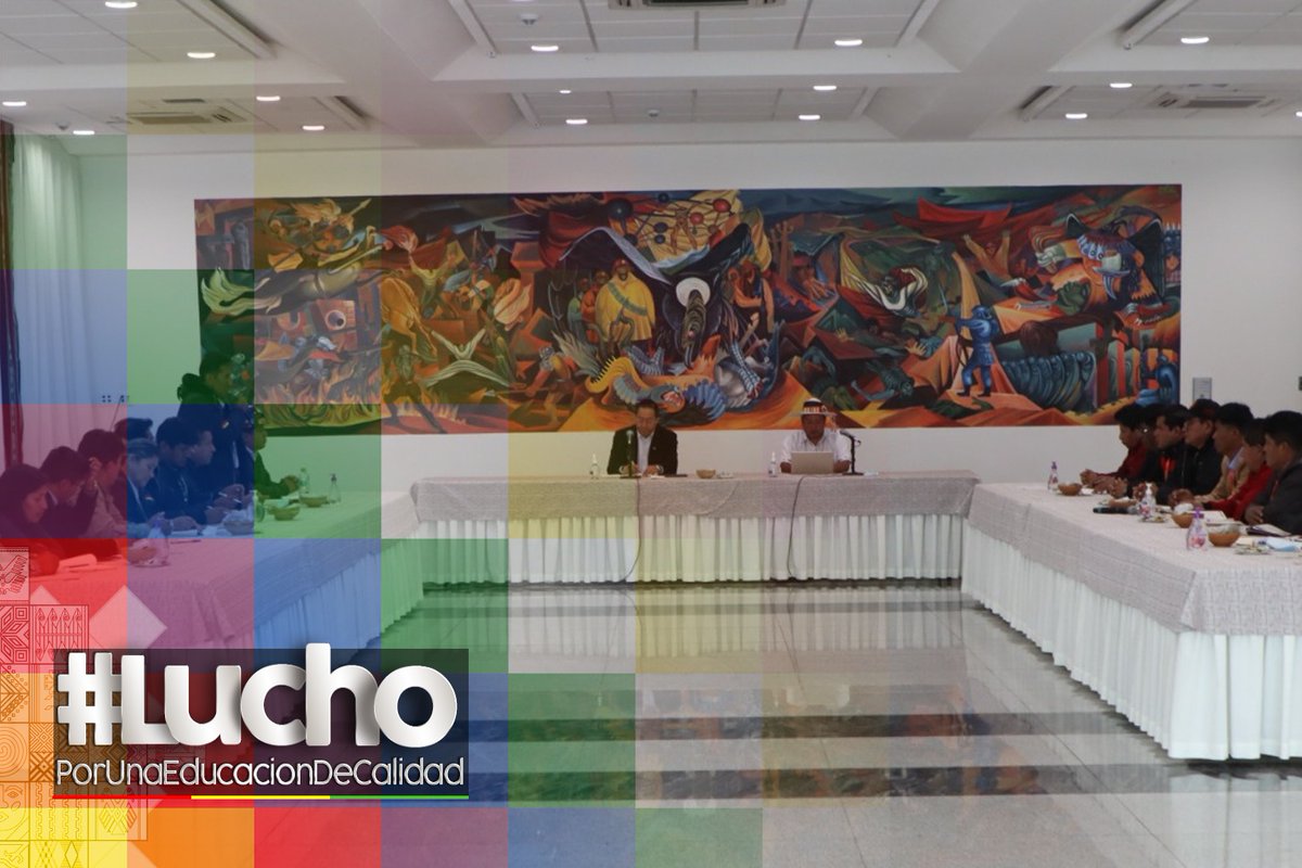 eloinex's tweet photo. #LuchoPorUnaEducacionDeCalidad
Se sostuvo una importante reunión con las hermanas y hermanos de la Confederación Nacional de Maestros de Educación Rural de #Bolivia. el compromiso es consolidar una #EducaciónDeCalidad para nuestra niñez y juventud. ¡La unidad es el camino! https://t.co/QreOvgPuuH
