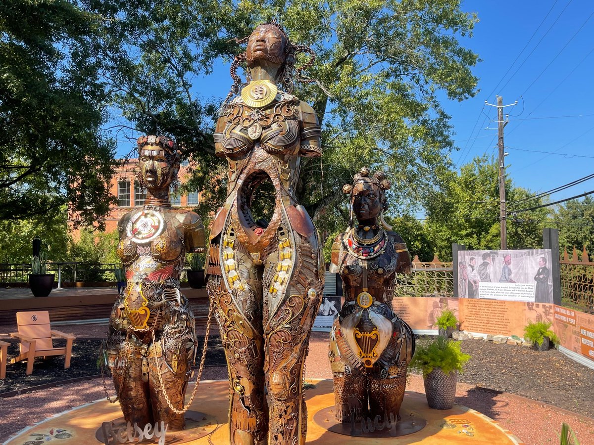 noteswithkai's tweet photo. At 18, Michelle Browder came across a work of art that haunted her: a painting honoring a doctor who experimented on enslaved women. In our latest episode, hear how she set out to create a monument to those women in Montgomery, Alabama. Listen now. https://t.co/3VIWXRjuSJ https://t.co/9VsUWHW6Is