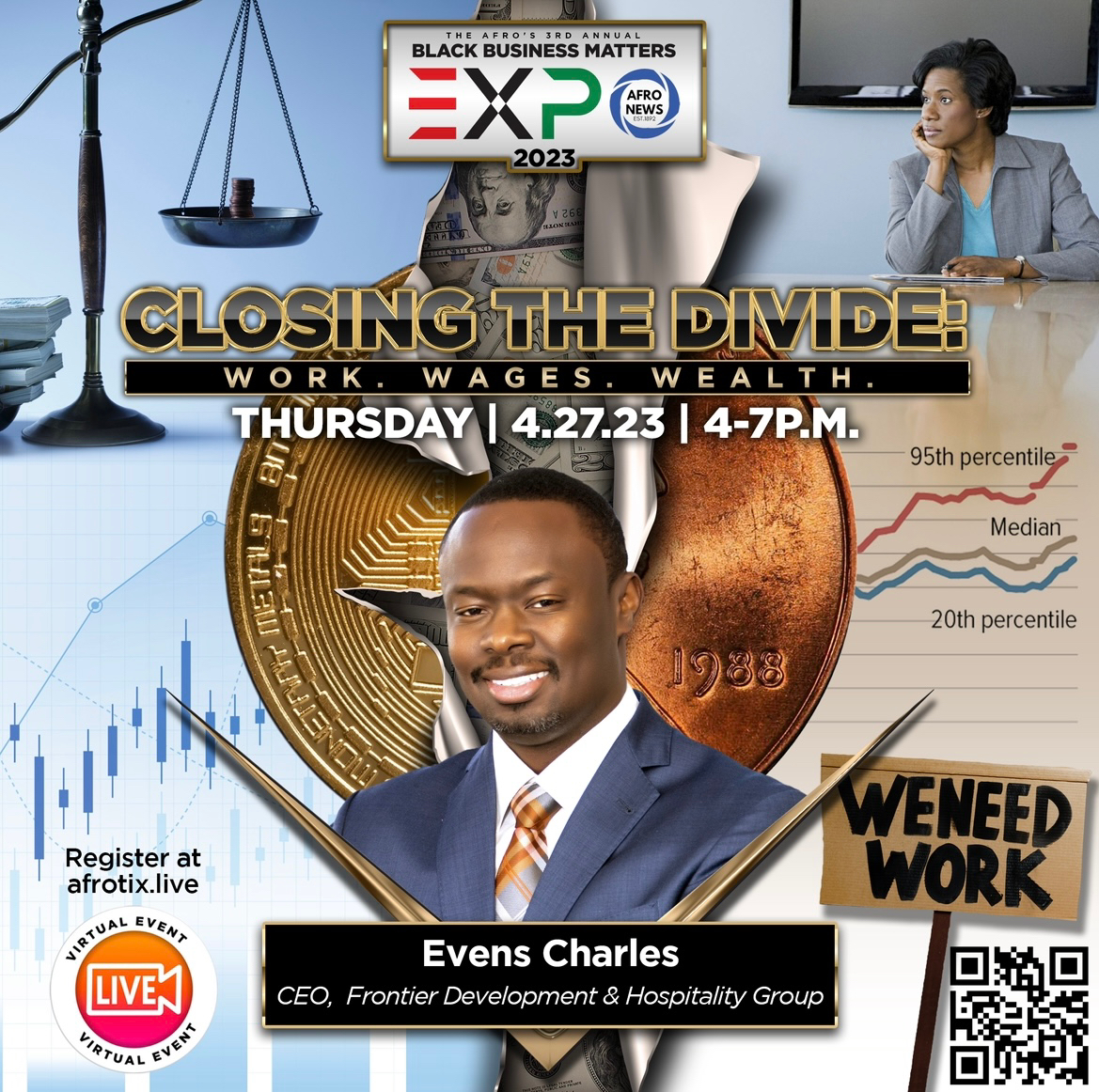afronews's tweet photo. The AFRO will present its 3rd Annual Black Business Matters virtual EXPO with the theme, Closing the Divide: Work, Wages & Wealth Thursday, April 27th, 4-7 pm
You can register here for complimentary admission: https://t.co/iLGelk0WFN
#afronews #BBM2023 #ClosingtheDivide https://t.co/cvtrtXnFq7