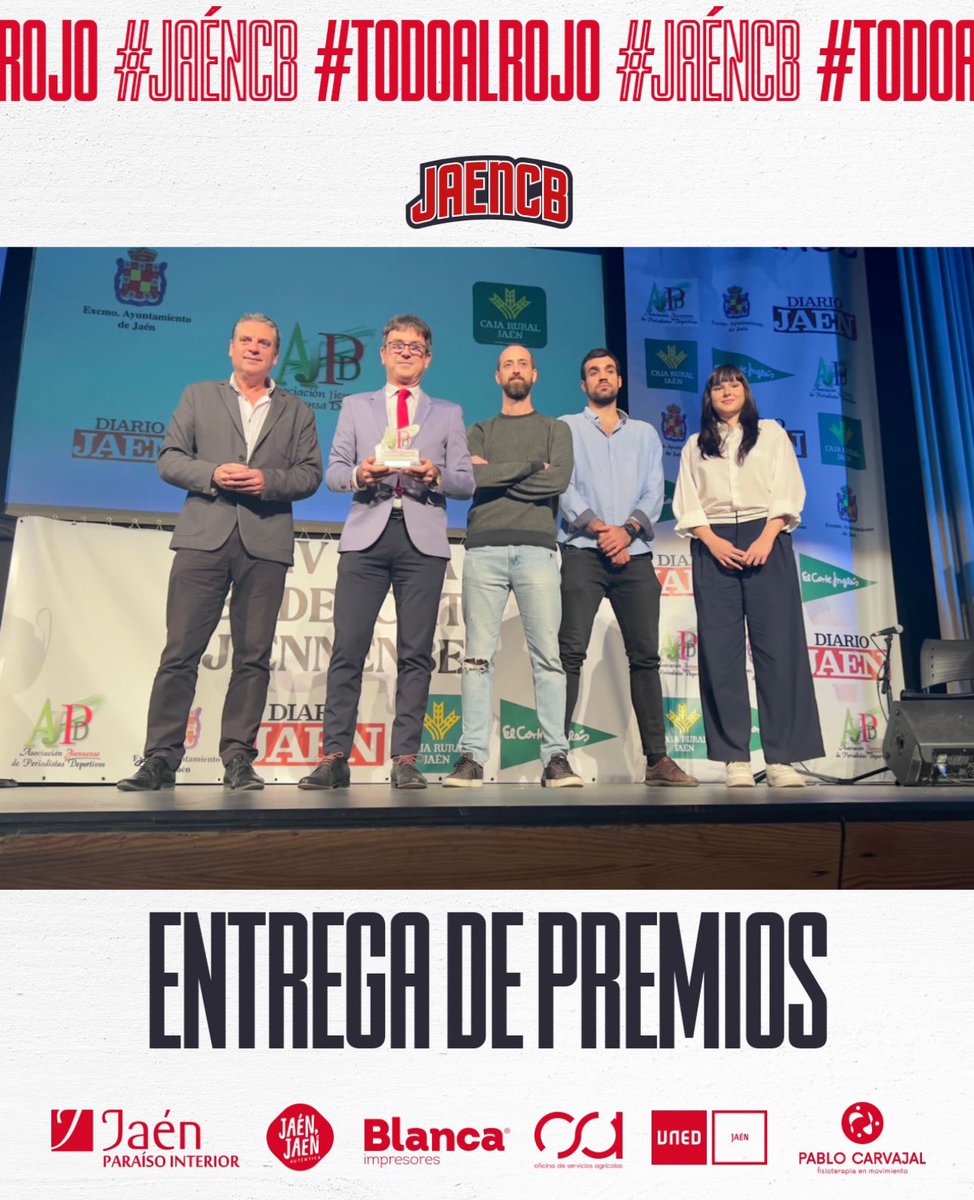🏆 Acabamos de recibir el premio al Club del Año
❤️🤍 Queremos agradecer a la Asociación de la Prensa Deportiva de Jaén por la entrega de este premio

#todoalrojo #jaencb