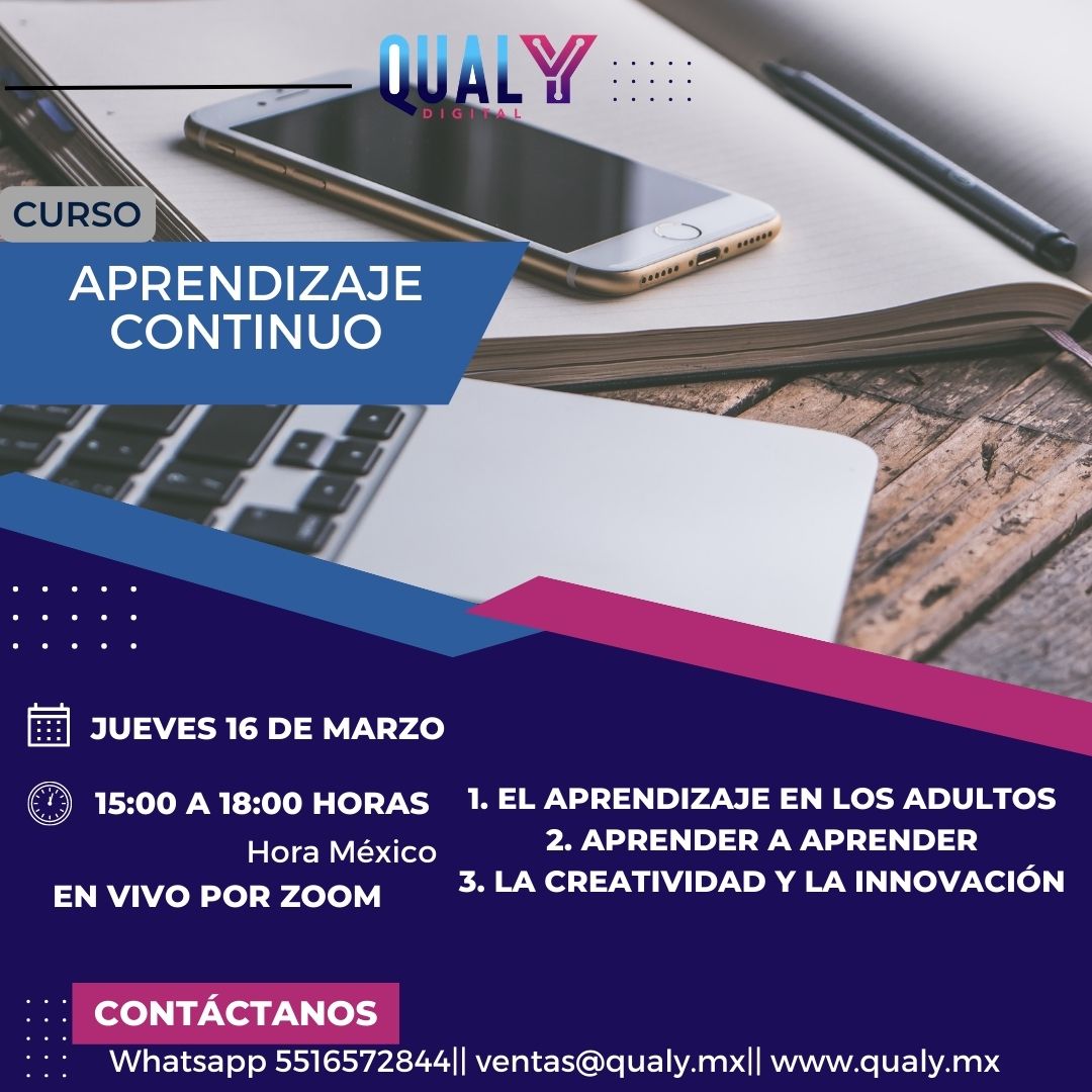 qualymx's tweet photo. TALLER: APRENDIZAJE CONTINUO
Desarrolla tú creatividad e innovación

👉👉 APARTA TU LUGAR EN:
https://t.co/8L2NjGQOcb
📱Whatsapp 5516572844
📧ventas@qualy.mx
🌐https://t.co/HEmZhMeKCP

#qualyconsultores
#qualytecapacita https://t.co/TLXpp7sISm