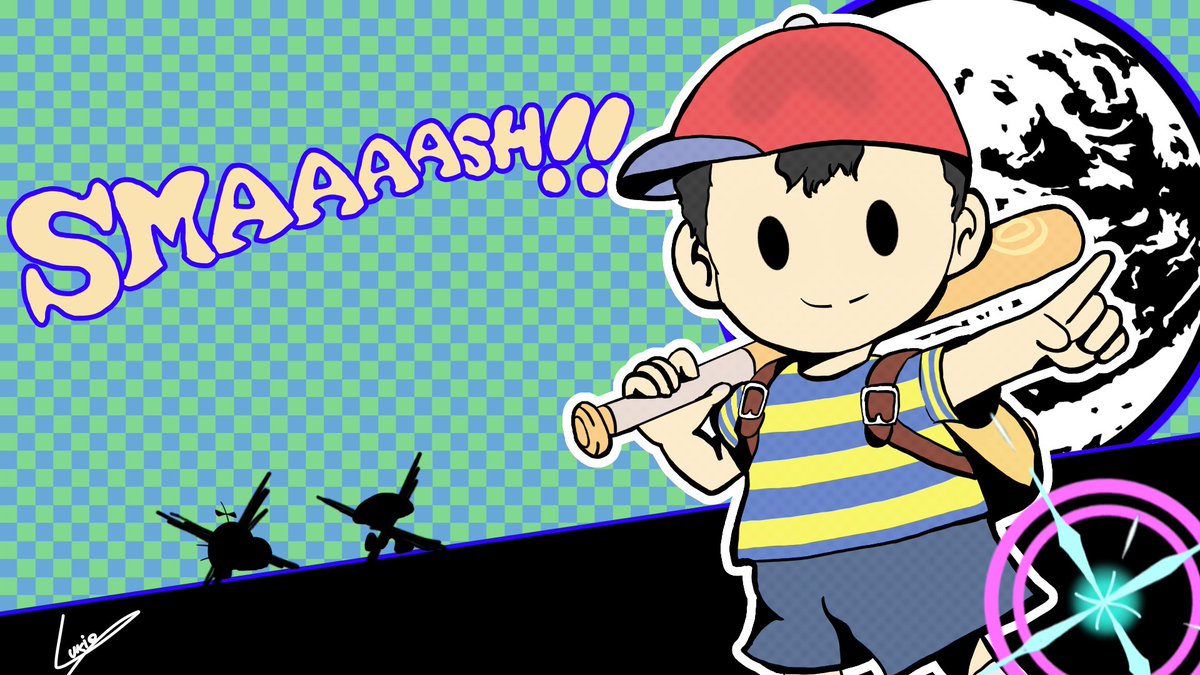 S_Lukio's tweet photo. J'ai passé quelques heures a dessiner #Ness de #Earthbound dans le style des #Persona5 All Out Attack. Il y en a 2 parce que je sais pas me décider sur le placement de la planète https://t.co/ijdSAKglJz