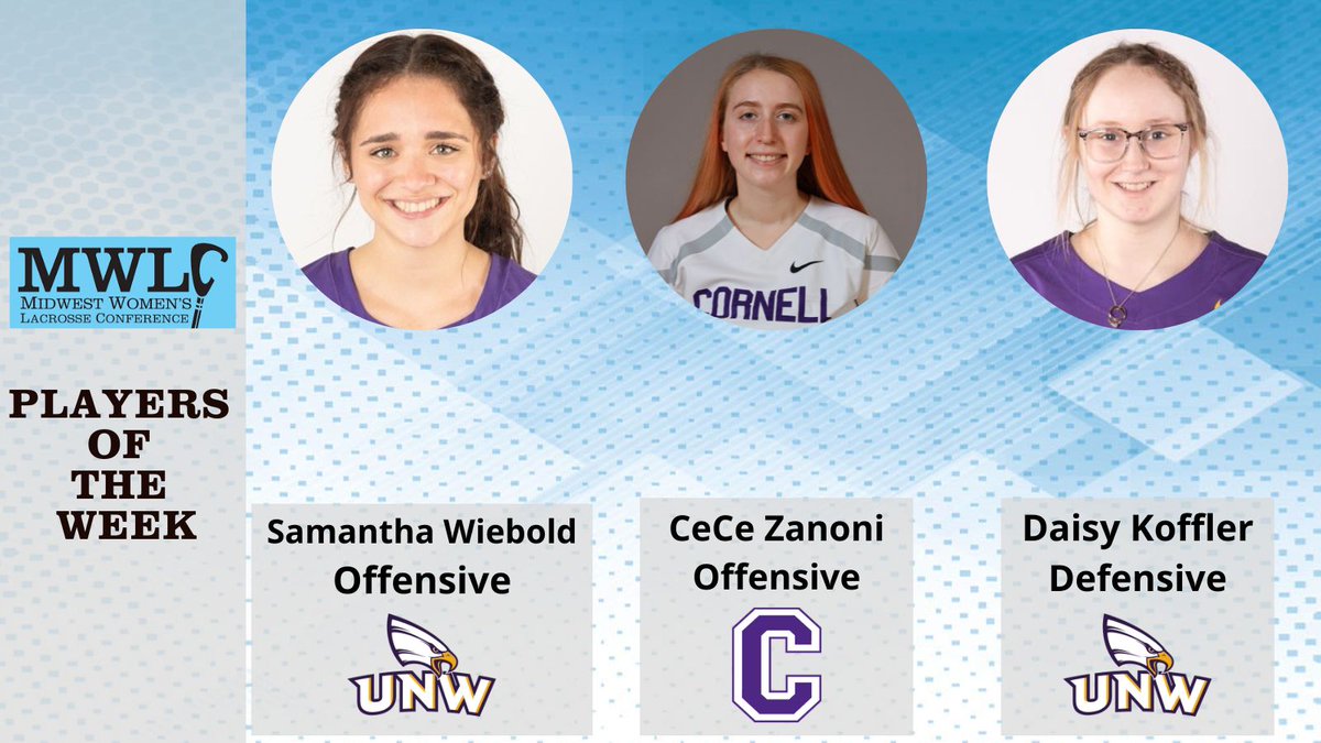 Wiebold, Zanoni, Koffler earn MWLC weekly awards

Release: midwestlaxconference.prestosports.com/sports/wlax/20…