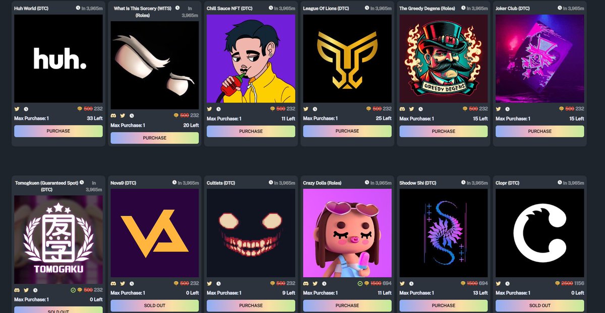 So many great deals over at illisted.io 
Dutch auctions on WL is dope, cause you can wait it out and get a WL youre eyeing for cheaper!
Paid 1500 $GOOP for @crazydollsnft cause fomo but RN theirs still some in stock for 695 $GOOP (gasless)

<a href="/illogics/">illogics</a> <a href="/illisted_/">illisted</a>