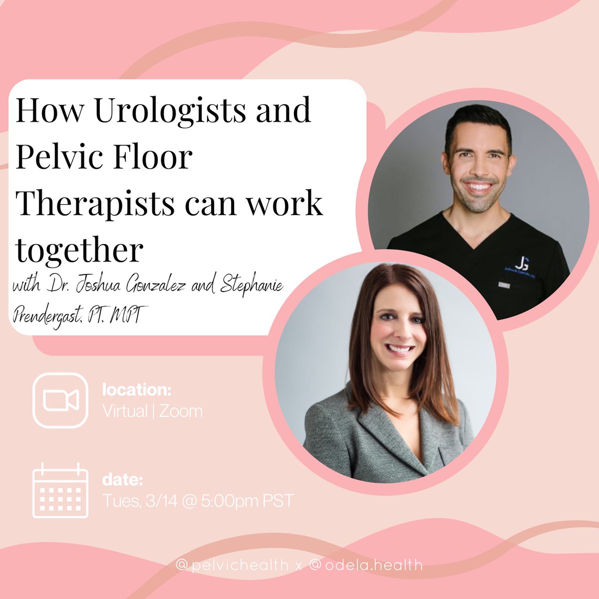 Join me for a Fireside Chat with Urologist &amp; famed TikTok Doctor, <a href="/SexMedLA/">Joshua R Gonzalez MD</a> . We are excited for this opportunity  sponsored by <a href="/odelahealth/">Odela</a> !

Urology &amp; pelvic floor physical therapy go hand-in-hand to deliver the best outcomes. Join us!

Register:  tinyurl.com/odela-fireside