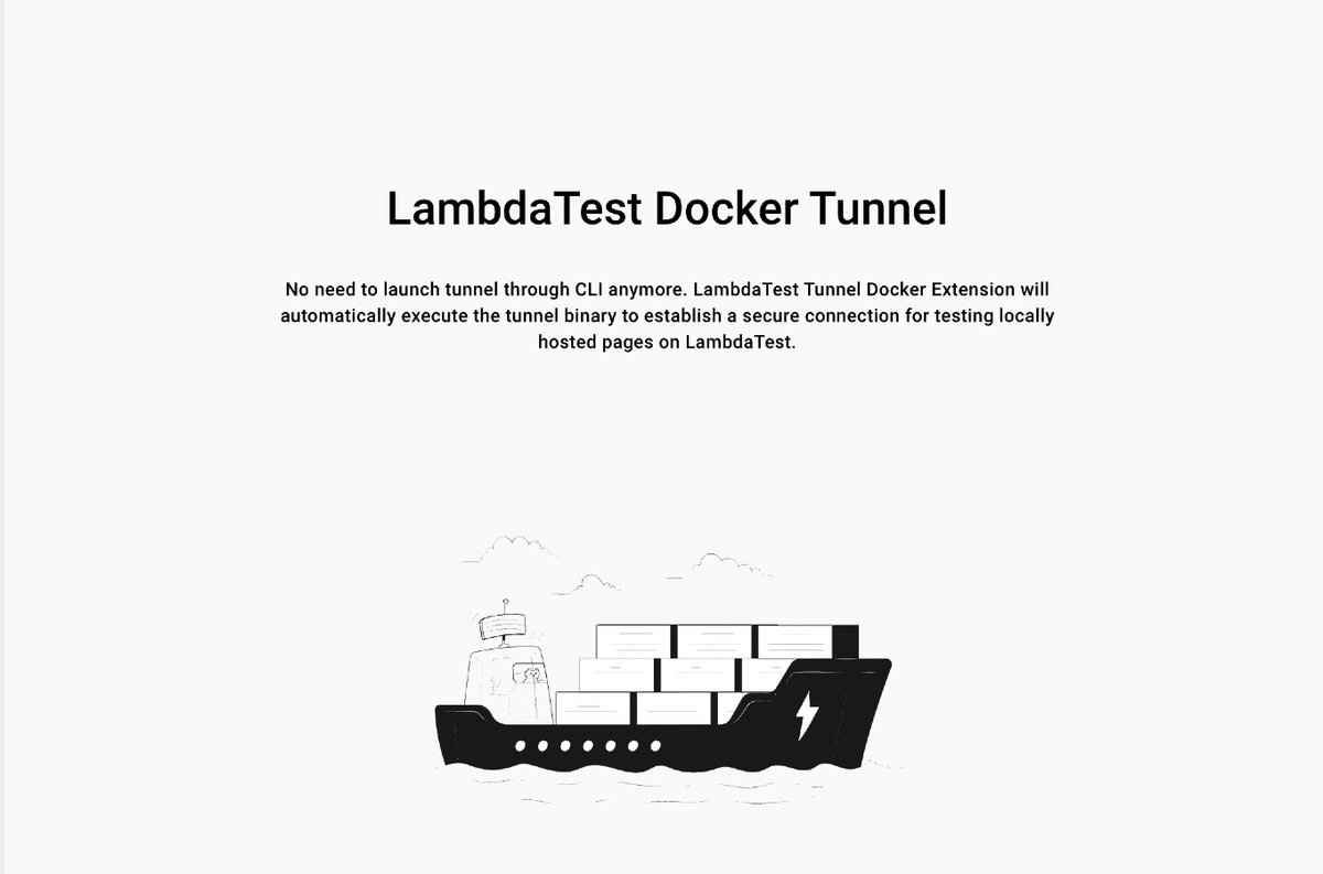 Docker's tweet photo. Use LambdaTest and #Docker?
Well, now it's even easier with LambdaTest Tunnel:
https://t.co/vICHf9s3TY
#dockerextension https://t.co/pl6fNHKUZL