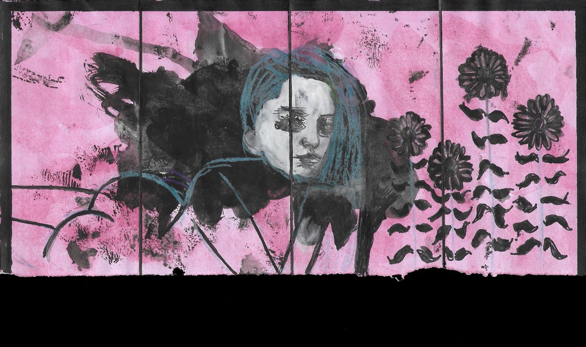 melas1970's tweet photo. 4 of blossoms 20cm x 15cm mixed media on paper https://t.co/WvzTv7yGtP