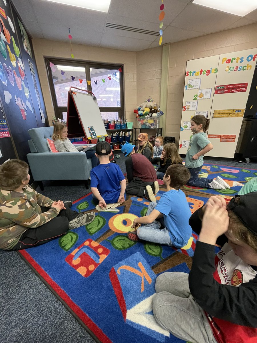 MrsSwallowsRoom's tweet photo. We got to share some of our stories we have written to our classmates. The kids were so excited to “finally sit in my blue chair.” 🤣 We loved getting to share our hard work with our friends! #firstgrade #mcscbears #worktobeproudof https://t.co/7UboDm0YLd