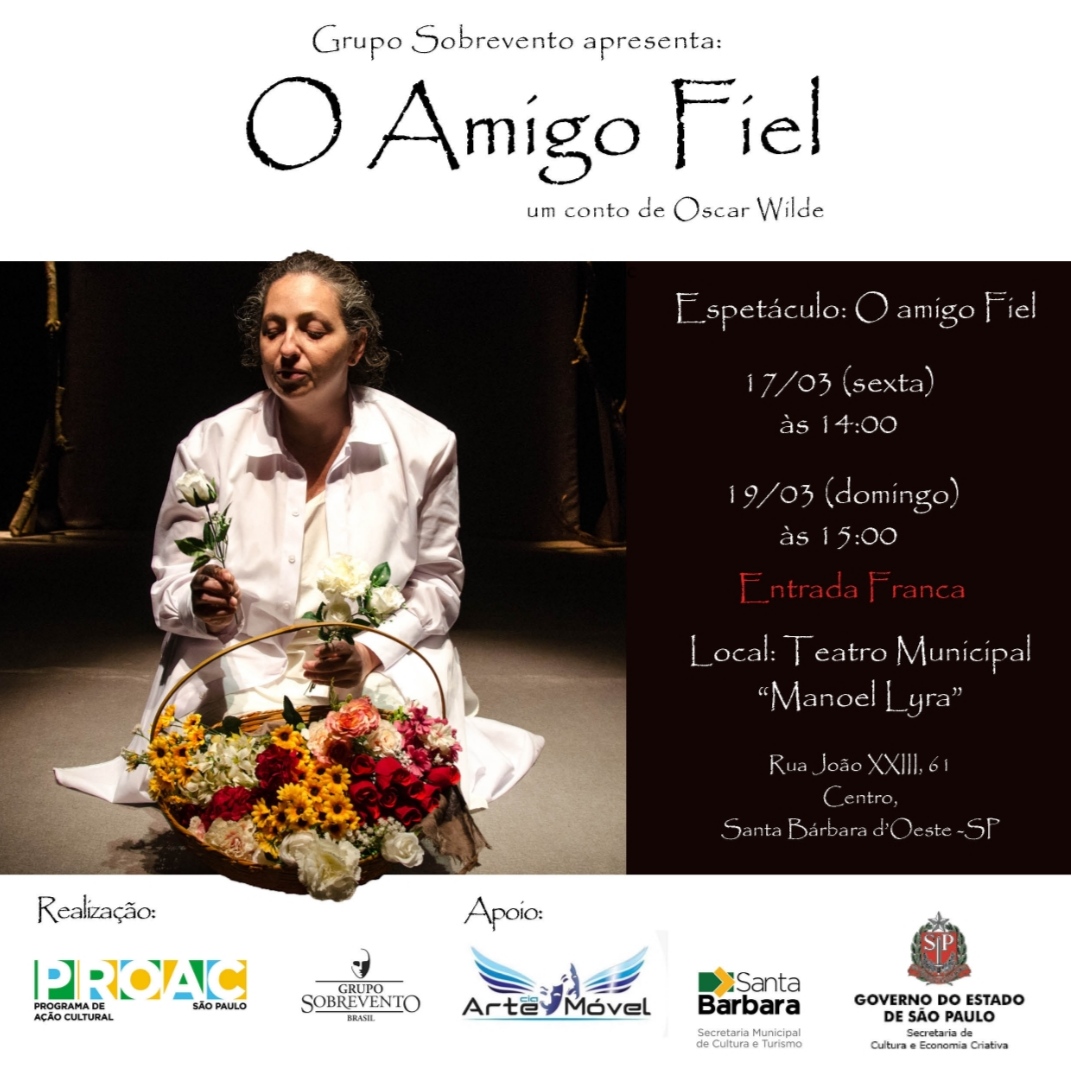 O Amigo Fiel, grátis, em Santa Bárbara D'Oeste.

<a href="/CulturaSP/">Secretaria da Cultura, Economia e Indústria</a>
 
<a href="/CiaArteMovel/">Cia Arte Movel</a>

#proac2022 #ProAC2022 #teatrodesombras #teatrodesombrasbrasil #teatrodeobjetos #teatrodebonecos #teatrodeanimação #teatrodegrupo