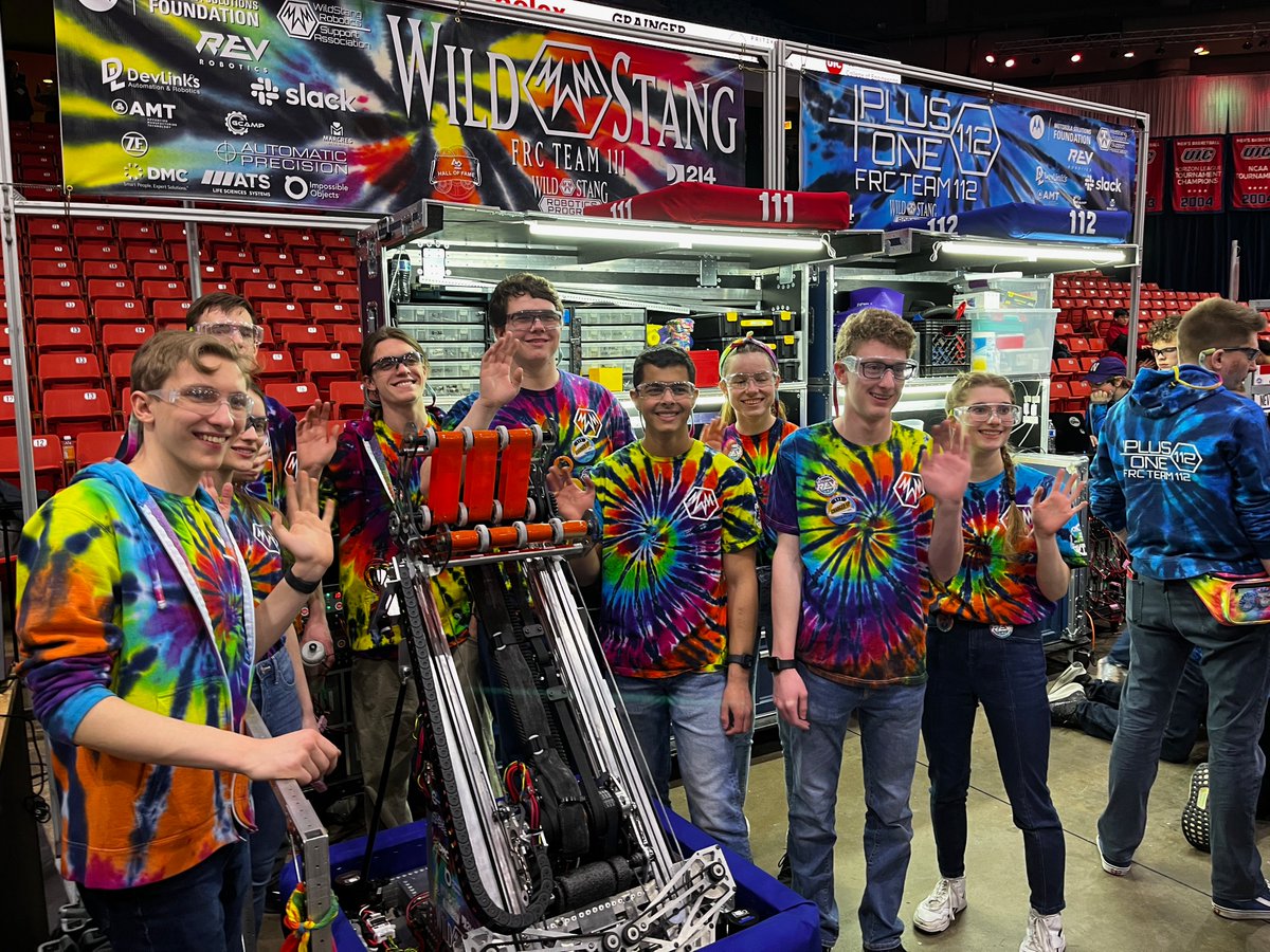 Our D214 WildStang Robotics team is heading to the FIRST World Championship in Houston! They won 1st place at the Midwest Regional competition this past weekend at UIC! They also won the Industrial Design Award. Congratulations! d214.org/wildstang2023 

@111wildstang