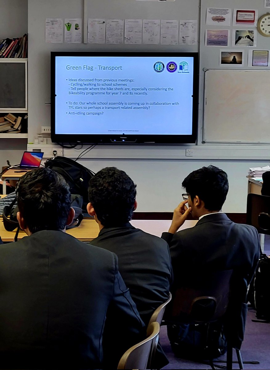 The school's #environmental committee meeting today saw students discuss a range of topics to explore further from encouraging more #activetravel, an #antiidling campaign to reducing #foodwaste, onsite #composting &amp; better #recycling ♻️ 🚴‍♀️
#Bikeability <a href="/EcoSchools/">Eco-Schools England</a> #greenflag