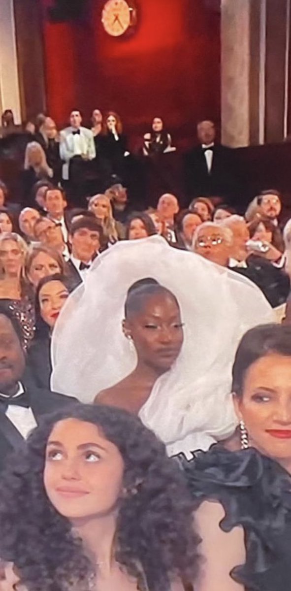 CMLion's tweet photo. #Tem’s #Oscars dress was horrible. So #narcissistic: “Look at me! Try and look at the people behind me, that hate me right now.” She got noticed… but nobody likes her right now (particularly those behind her). https://t.co/9XC3V7fYhM