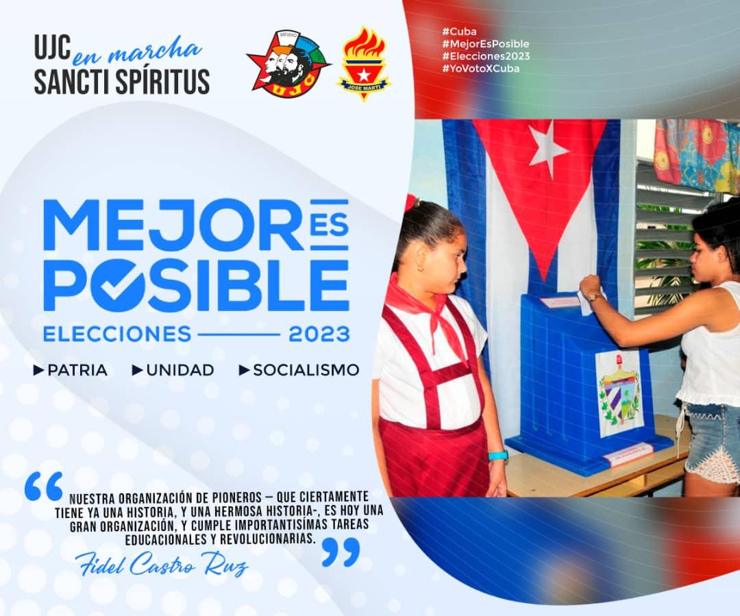 UJCFomento's tweet photo. Las urnas en Cuba son custodiadas por nuestros pioneros como muestra de la democracia de nuestro país.
#YoVotoPorTodos https://t.co/2pzab7UAwY
