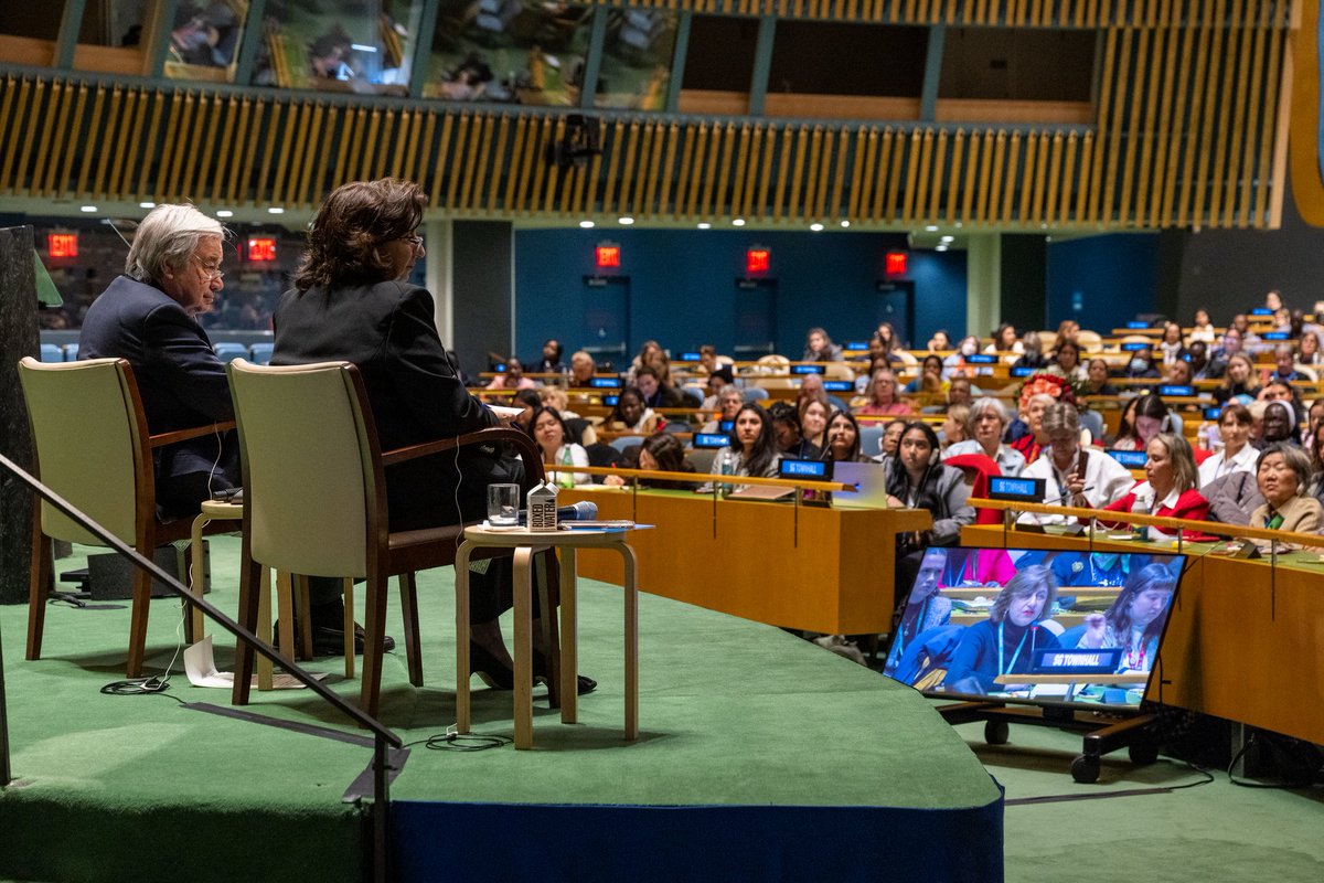 antonioguterres's tweet photo. Half of humanity is being left behind.

Today, I met with women’s civil society organizations to listen to their views &amp; thank them for our strong collaboration.

Together, we'll resist the pushback against women’s rights, and push forward for women, girls &amp; our world. #CSW67 https://t.co/Ux2Nb4Ncp5