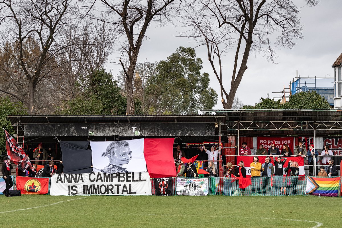 ClaptonCFC's tweet photo. Anna Campbell is immortal.

Sunday's tifo by Clapton Punks dedicated to our inspirational friend who was killed five years ago today. https://t.co/eTvQsUxoNq