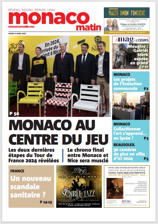 Monaco_Matin's tweet photo. Voici la une de Monaco-Matin de ce mardi 14 mars 2023. https://t.co/6dGf1EEtcR