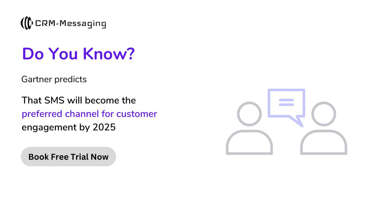 crmmessaging's tweet image. &quot;Stay ahead of the competition with a targeted bulk SMS campaign using HubSpot SMS. Gartner predicts that SMS will become the preferred channel for customer engagement by 2025.
Visit: buff.ly/3ZJ6PIP 

#HubSpotSMS #bulkSMS #competition #Gartnerprediction