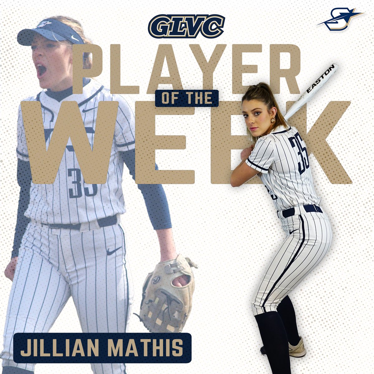 GLVC SOFTBALL PLAYER OF THE WEEK!

Jillian Mathis batted .722 this week with multi-hit games in five of six games👏

<a href="/UIS_Softball/">UIS Softball</a> | #ProtectThePrairie
