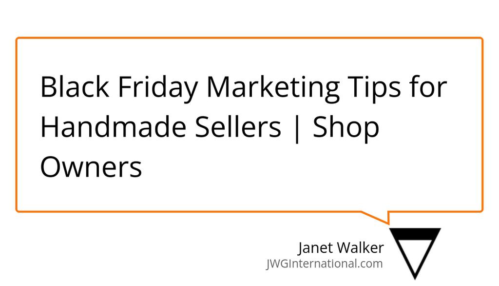 janetwalkergi's tweet image. Today I share in this video 5 key areas to look at to make your Black Friday event great.

Read more 👉 jwginternational.com/black-friday-m…

#Makersmovement #Smallbusinesses #BlackFridayMarketing #handmadebusiness
