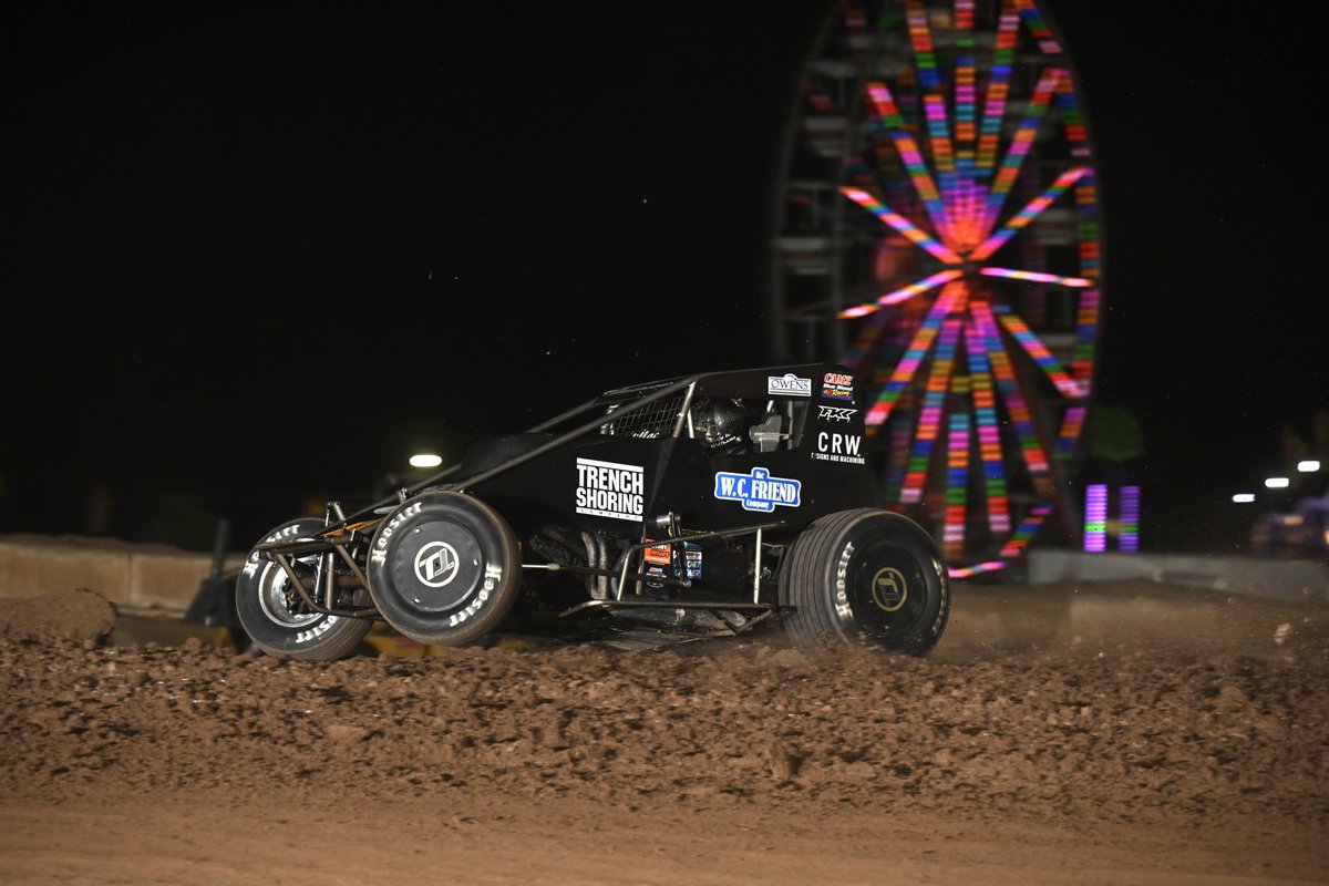 <a href="/OpenCompSprints/">So-Cal Open Comp Sprint Cars</a> Cody Williams using the very top of the track and cushion at Imperial Raceway. He would recover to finish 3rd in the main event.
