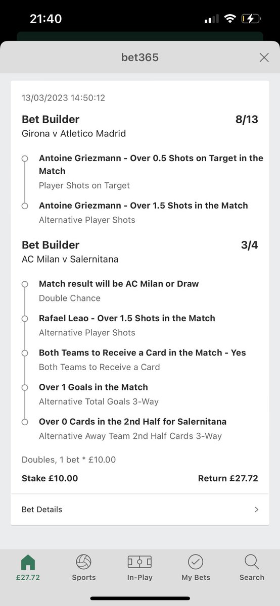 turner_95's tweet photo. @SB_BettingTips Done just that! Great tip! 👏🏼💥 https://t.co/J6SX25WmQ3
