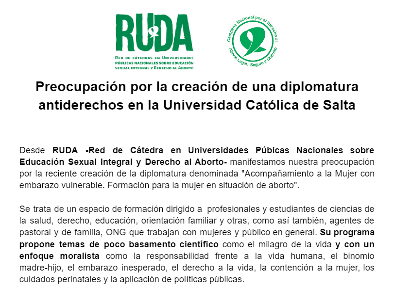 Ruda_Catedras's tweet photo. ¡Qué el derecho al aborto sea un contenido de la ESI y que se garantice en el nivel superior! #ESIya #AbortoLegalesLey https://t.co/FSHBYo34J7
