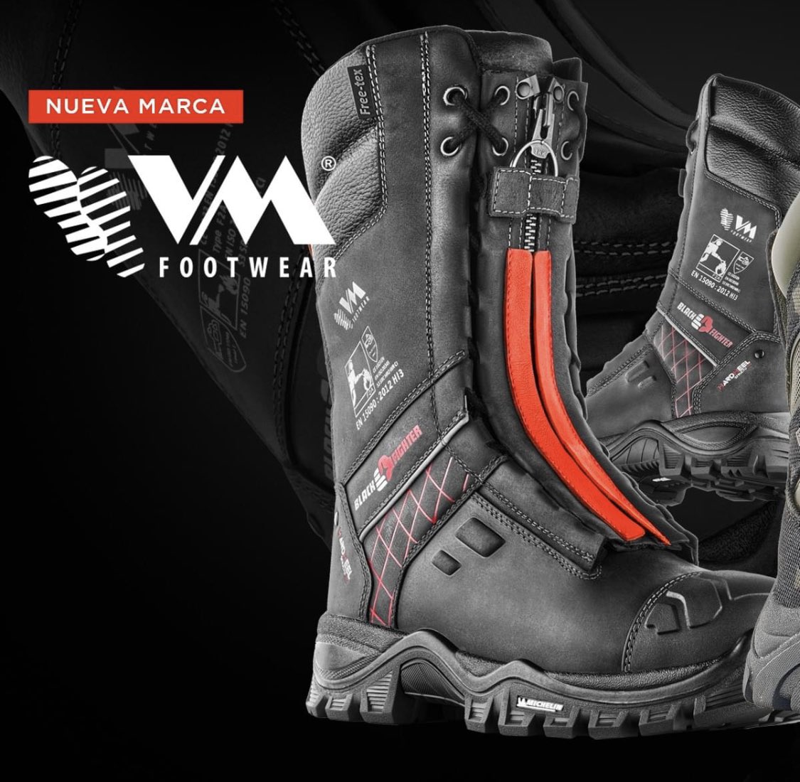Botas Bomberos BLACK FIGHTER:

S3 HRO SRC WR CI F2A HI3
- botas de protección para bomberos - suela de marca MICHELIN
- fiables - cómodas - resistentes - protector de puntera robusta
EN 15090
EN ISO 17249 nivel 1
    
-SPACE comfort HARDHEEL estructurado