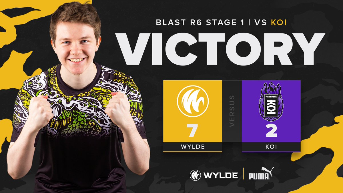 WYLDE_gg's tweet image. FIRST GAME, FIRST WIN! 
WE ARE WYLDE
GG's @KOI 
#GOWYLDE #R6EUL #R6BLAST