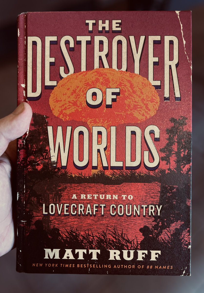 JasonRagosta's tweet photo. That magical moment when your cruising through your local bookstore and you discover the last copy of the sequel to #LovecraftCountry (that you had no idea existed) sitting on the shelf 🔥❤️🔥 #cthulhuftagn #thedestroyerofworlds #mattruff #physicalcopy https://t.co/gcfJcwMgE3