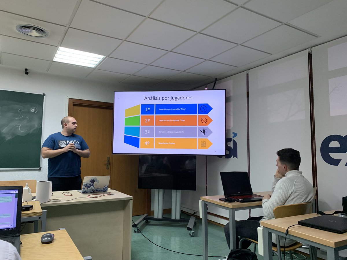 Yusepozuelo99's tweet photo. Buena tarde de exposiciones con nuestros alumnos de sus trabajos de la Asignatura Desarrollo de Sistemas Inteligentes del Master @esiuclm 

Clustering realizados con datos reales del Mundial de Balonmano Egipto 2021, resolviendo los problemas encontrados y aplicando lo aprendido! https://t.co/a5x5UdSMTD