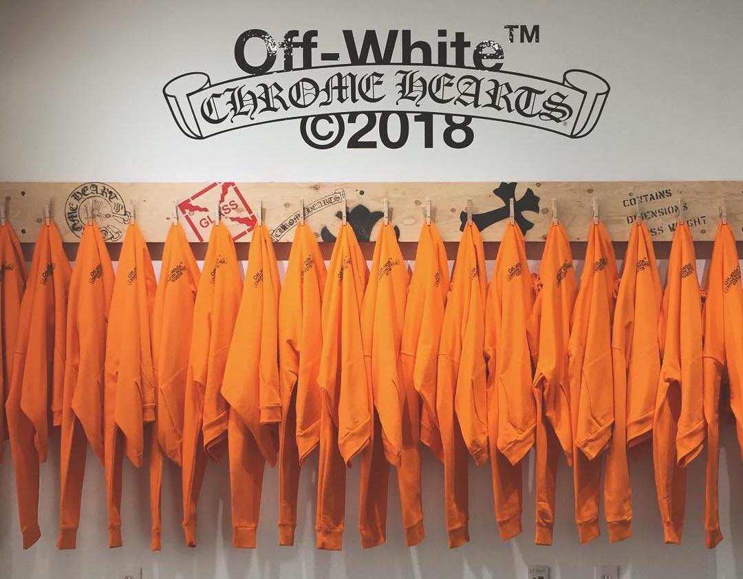 ModernNotoriety's tweet image. Off-White™ x Chrome Hearts Hoodie (2018) 🧡