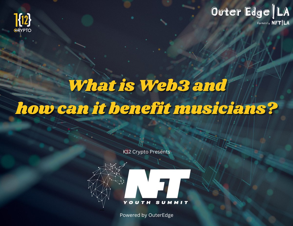 The pathway to better art from artist is through education! We are excited to have a workshop focus on how the next generation can leverage their art to benefit their community. The youth deserve to learn about decentralization and new technologies #web3community #web3 #art