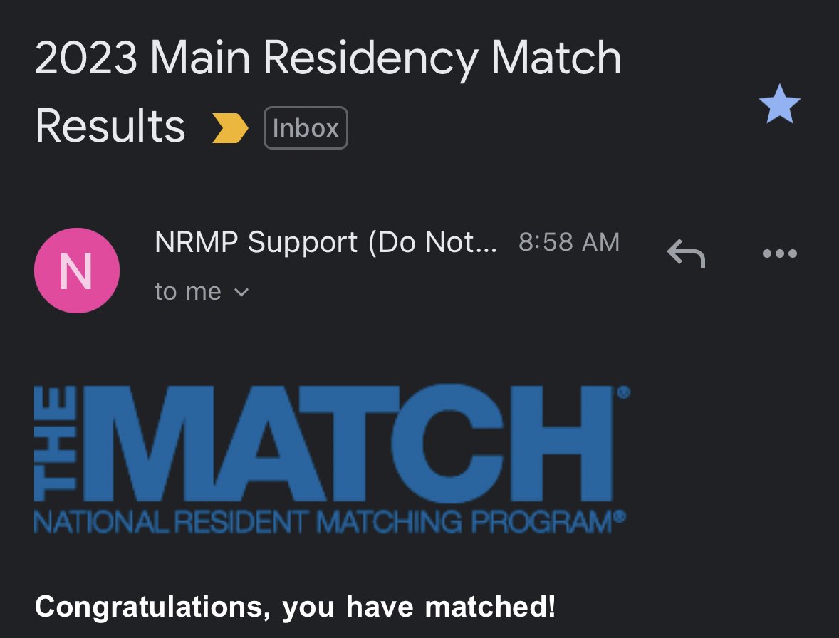juancbatlle's tweet photo. MATCHED!!! 🥳 #Match2023 #IM #2023UNIBEMedMatch @TheNRMP @AEMEUNIBE @credumed https://t.co/VV3z02hcin