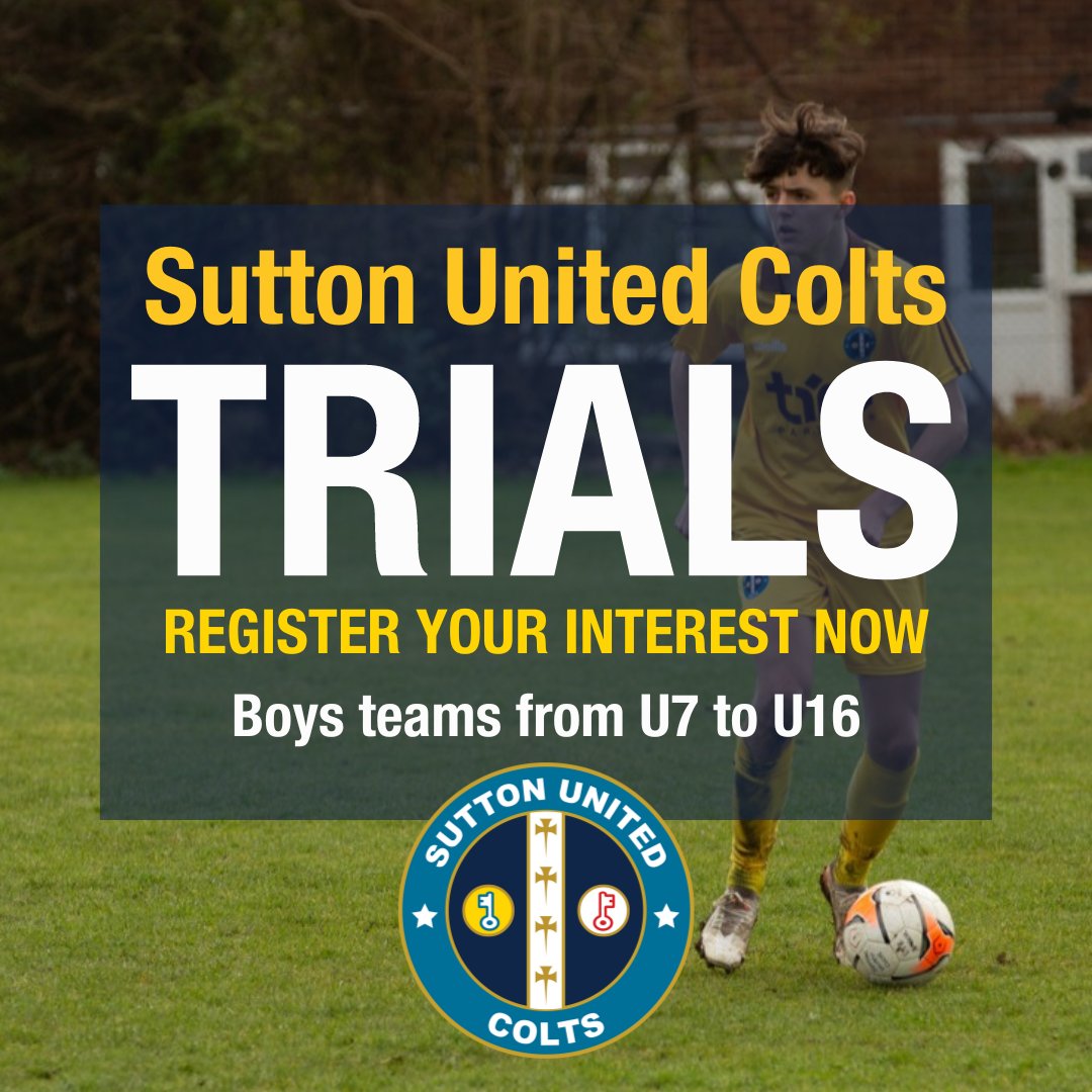 YouthCoachMike's tweet image. TRIALS for boys teams aged U7-U16.

Real pathways to Sutton United Academy, and first team for players who excel. 

More info and register your interest here: suttonunited.net/teams/sutton-u…

@SUFCJuniors @suttonunited  #foreveramber #oneclub #realpathways #trials