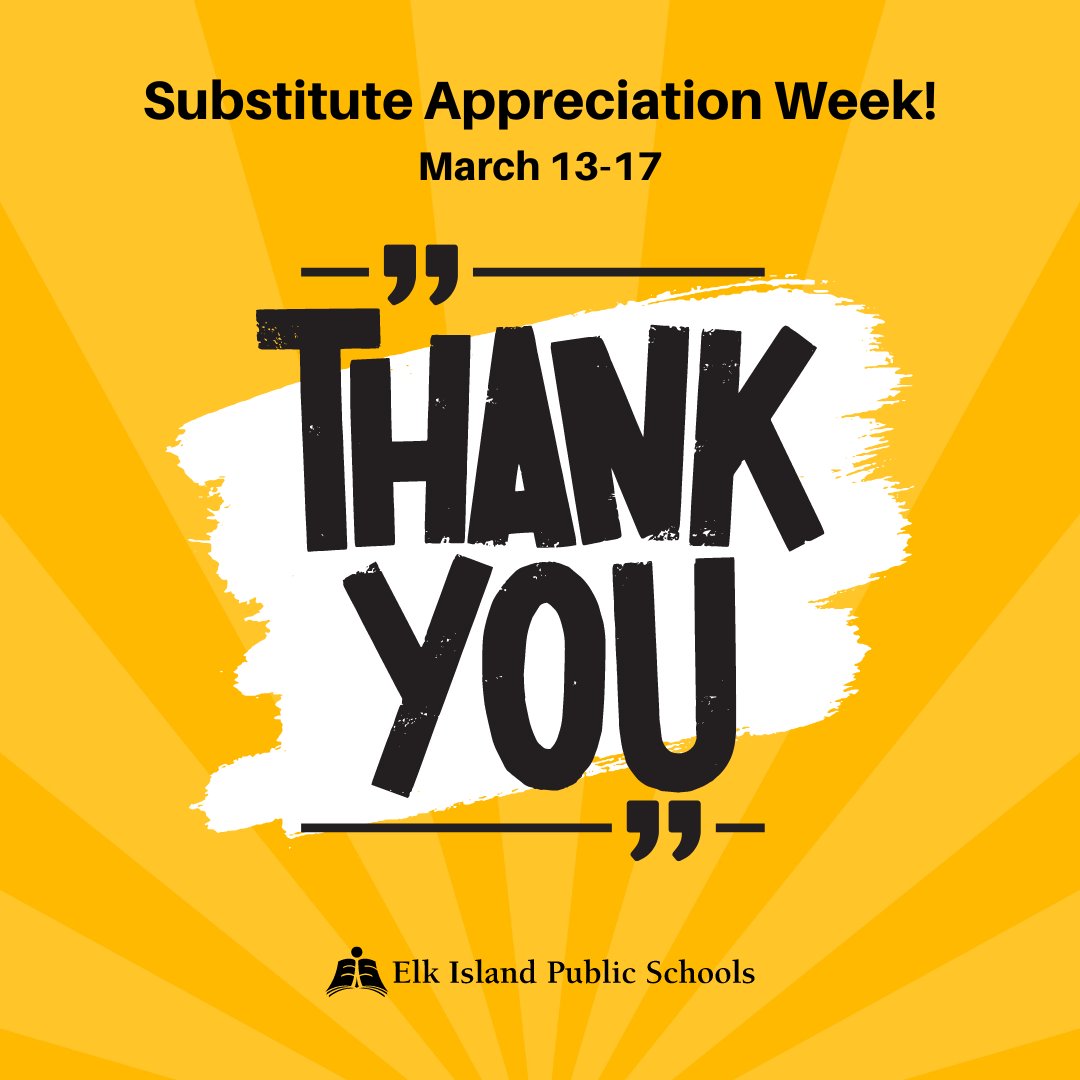 eips's tweet photo. As we celebrate #SubstituteAppreciationWeek, a big #ThankYou goes out to all substitute teachers & support staff in @EIPS. Each and every day, you play an essential role in maintaining the continuity & excellence of the entire educational process.
We couldn't do it without you! https://t.co/Bh6yB8uYBT