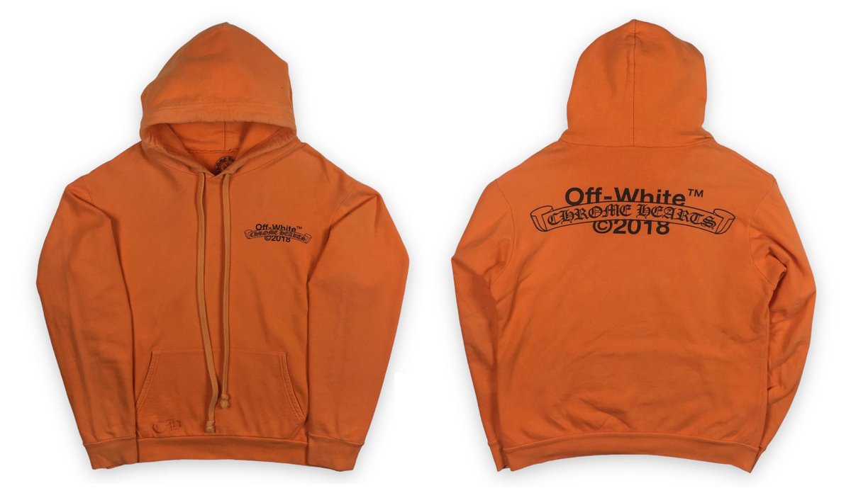 ModernNotoriety's tweet image. Off-White™ x Chrome Hearts Hoodie (2018) 🧡