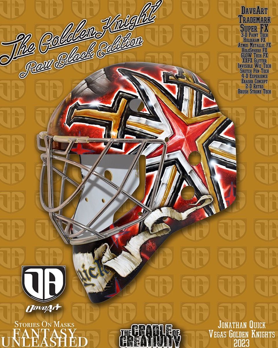 Pros Choice (@goaliemask) on Twitter photo Jonathan Quick new @VegasNhlknights mask. <a href="/NHL/">NHL</a>
Pros Choice <a href="/VaughnHockey/">Vaughn Custom Sports</a> custom. Paint by <a href="/daveartofficial/">David Gunnarsson</a>
Repost from <a href="/daveartofficial/">David Gunnarsson</a>
•
🚨 #NewDaveArtMaskAlert 🚨More new paint from the paint barn HQ…🛩️⭐️👊🏻 Thank you Jonathan for the Vegas paint ride in sparkling gold✨ Jonathan Quick new @VegasNhlknights mask. <a href="/NHL/">NHL</a>
Pros Choice <a href="/VaughnHockey/">Vaughn Custom Sports</a> custom. Paint by <a href="/daveartofficial/">David Gunnarsson</a>
Repost from <a href="/daveartofficial/">David Gunnarsson</a>
•
🚨 #NewDaveArtMaskAlert 🚨More new paint from the paint barn HQ…🛩️⭐️👊🏻 Thank you Jonathan for the Vegas paint ride in sparkling gold✨