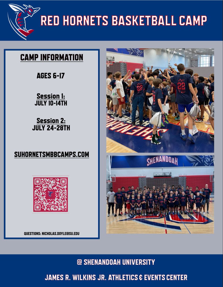 Red Hornets Basketball Camp is Officially Back ✅

Lock in your spot for this summer 🔴🔵 

Register using our link: suhornetsmbbcamps.com ⚠️