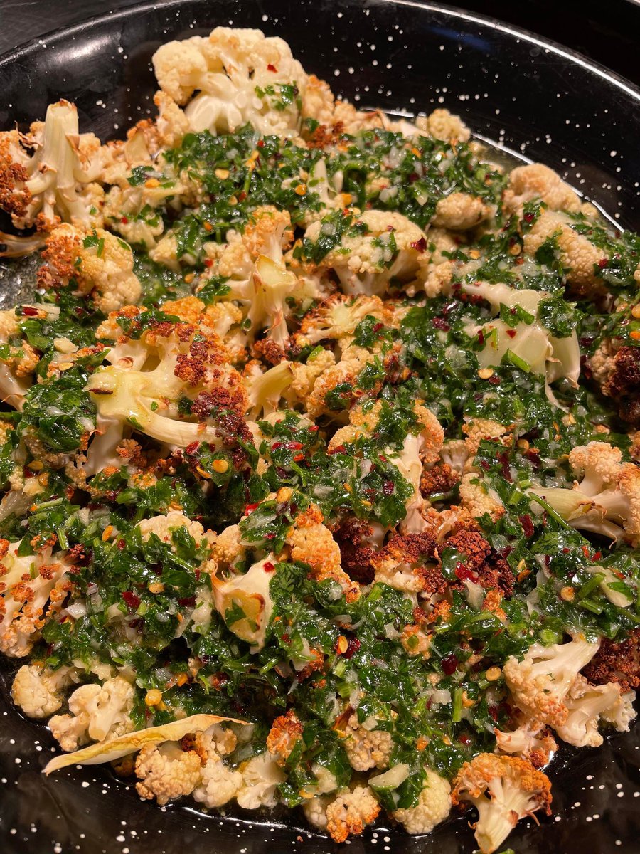 Roasted Cauliflower steaks with gremolata! Very popular tonight! #Foodie #foodphotography #cheflife #flavourwithedge #foodlover #food