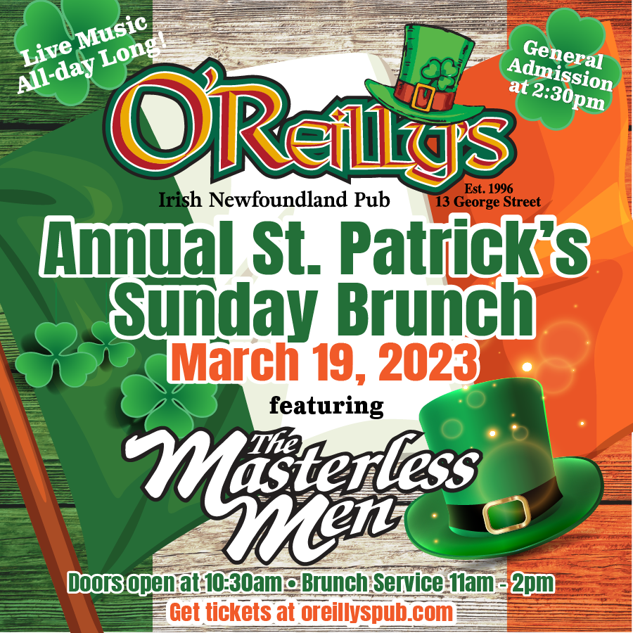 oreillys_pub's tweet photo. O'Reilly's Annual St. Patrick's Sunday Brunch featuring The Masterless Men!🍀🎶
You don't want to miss this event!
https://t.co/bsgHRHTqbc
#sundaybrunch #stpatricksbrunch #stpatricksday #masterlessmen #livemusicallday #georgestreet #downtownstjohns https://t.co/5mpfwzbD8C