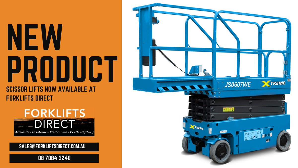 forkliftsdirect's tweet photo. NEW PRODUCT RELEASE

Scissor Lifts are now available from Forklifts Direct

6m-12m Lift Heights✅
Easy to operate✅
ZERO Emissions ✅
ZERO Battery Maintenance✅

Contact us today to learn more!

https://t.co/TMQjtlIKTc

#scissorlift #forkliftsdirect https://t.co/KNerUV4Xyv