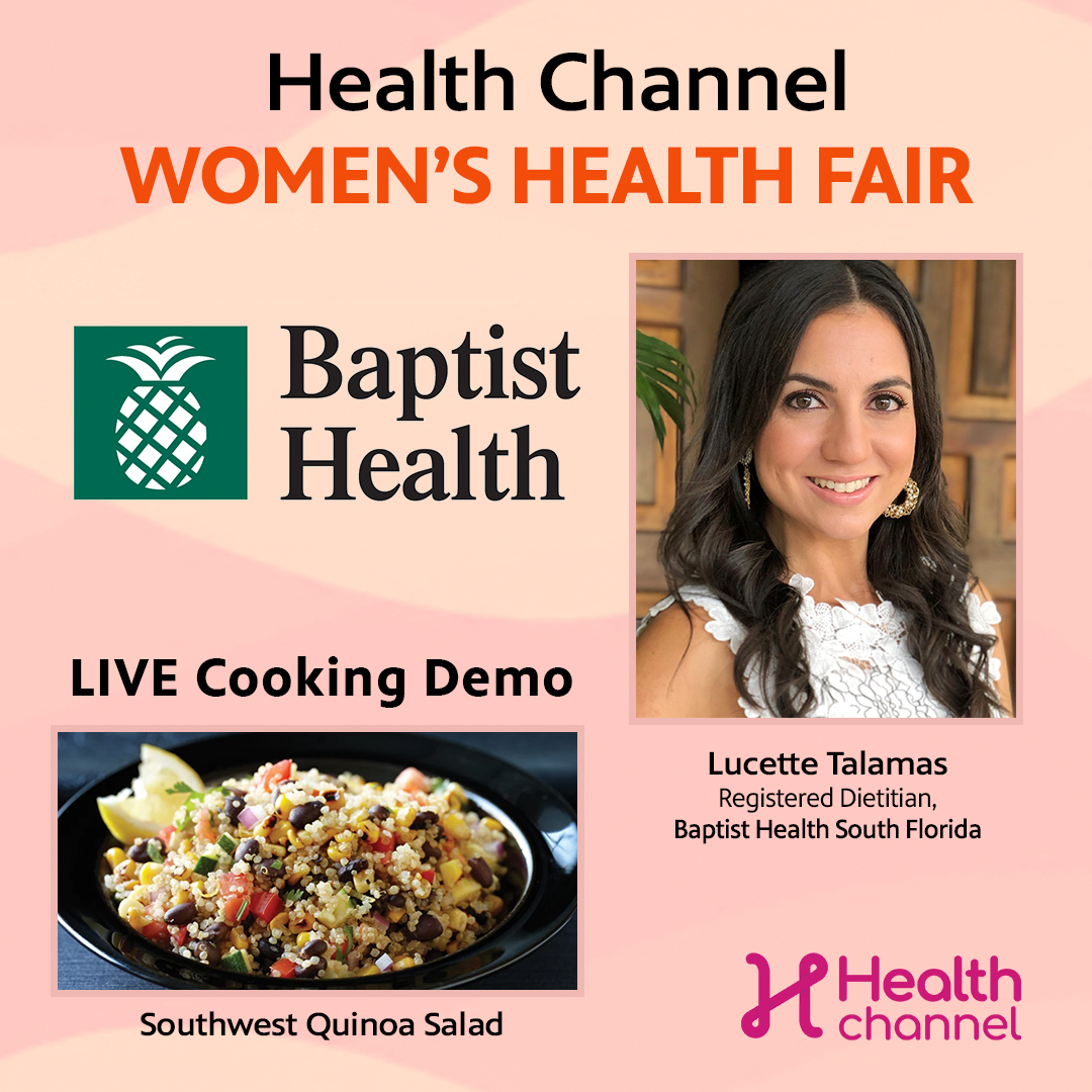 Follow along in a hands-on cooking experience with Lucette Talamas, Registered Dietitian for <a href="/BaptistHealthSF/">Baptist Health</a>, at the Health Channel Women's Health Fair on Saturday, March 25th at Miami Dade College West.

RSVP TODAY! allhealthtv.com/womens-health-…